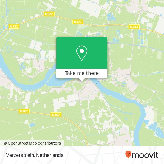 Verzetsplein, Verzetsplein, 4264 Veen, Nederland Karte