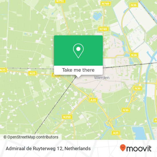 Admiraal de Ruyterweg 12, Admiraal de Ruyterweg 12, 7642 XM Wierden, Nederland Karte