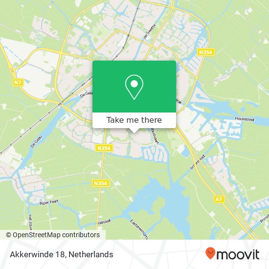 Akkerwinde 18, 8607 DA Sneek map