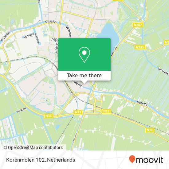 Korenmolen 102, 2406 KD Alphen aan den Rijn map