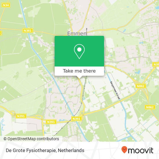 De Grote Fysiotherapie, Hondsrugweg 20 map