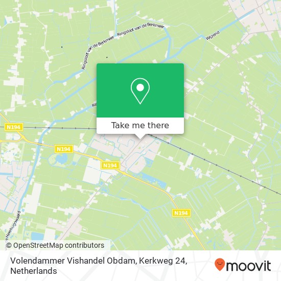 Volendammer Vishandel Obdam, Kerkweg 24 Karte