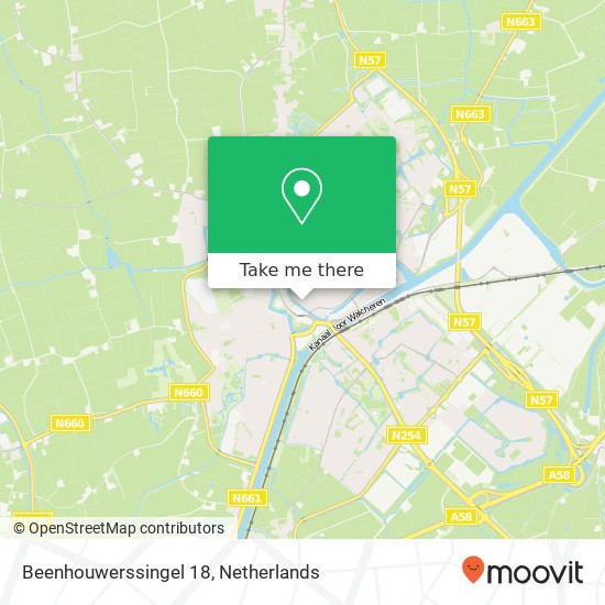 Beenhouwerssingel 18, 4331 MD Middelburg Karte