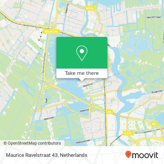 Maurice Ravelstraat 43, 1544 MH Zaandijk Karte