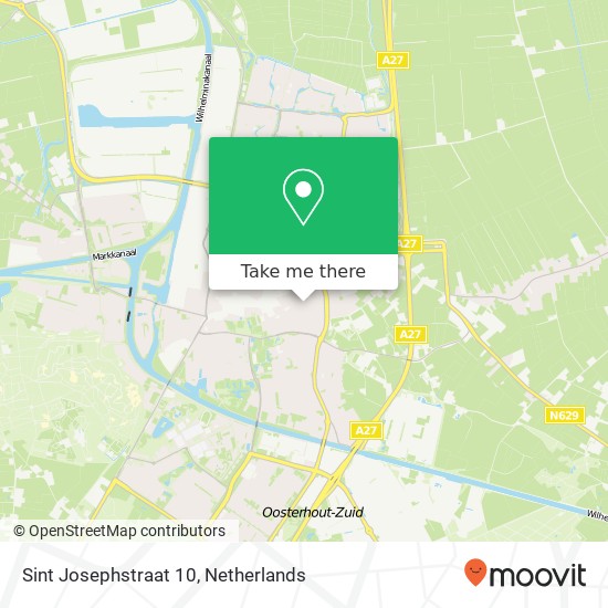 Sint Josephstraat 10, 4901 GN Oosterhout map