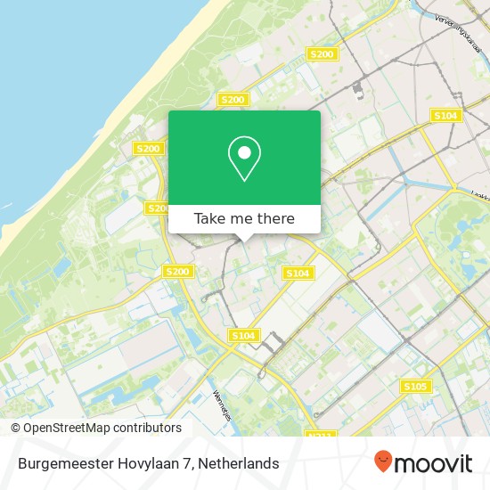 Burgemeester Hovylaan 7, 2552 TA Den Haag map