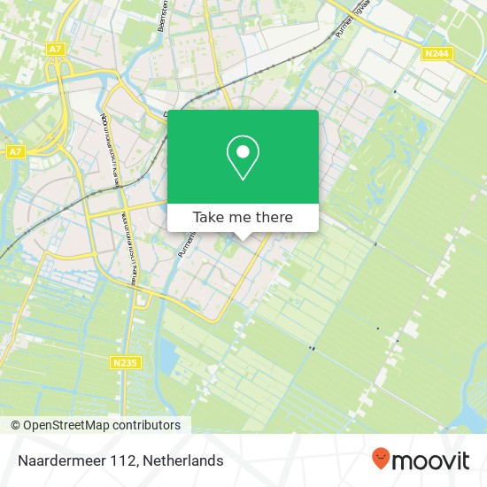 Naardermeer 112, 1447 KN Purmerend map