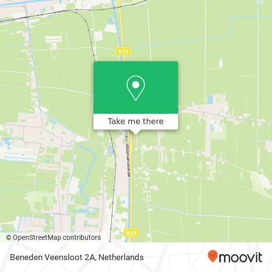 Beneden Veensloot 2A, Beneden Veensloot 2A, 9651 DA Muntendam, Nederland map