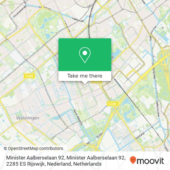 Minister Aalberselaan 92, Minister Aalberselaan 92, 2285 ES Rijswijk, Nederland map