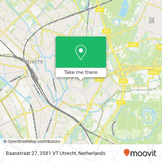 Baanstraat 27, 3581 VT Utrecht map