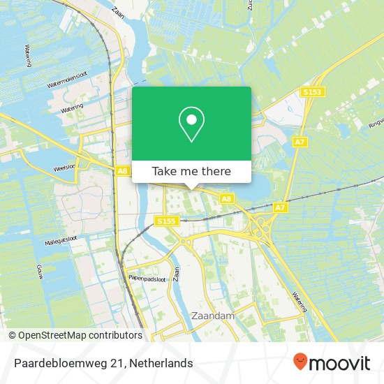 Paardebloemweg 21, Paardebloemweg 21, 1508 BE Zaandam, Nederland map
