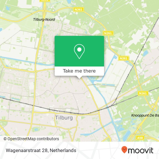 Wagenaarstraat 28, 5014 MZ Tilburg map