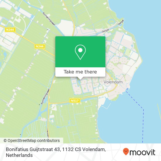 Bonifatius Guijtstraat 43, 1132 CS Volendam map