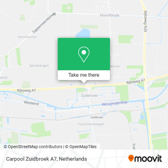 Carpool Zuidbroek A7 map