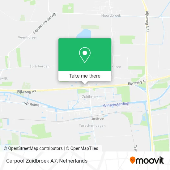 Carpool Zuidbroek A7 map
