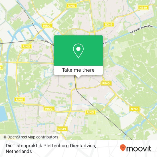 DiëTistenpraktijk Plettenburg Dieetadvies, Bornerbroeksestraat 40 map