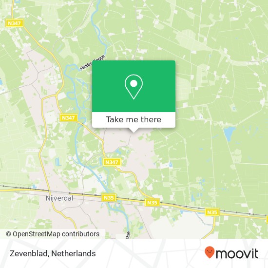 Zevenblad, Zevenblad, 7443 Nijverdal, Nederland Karte