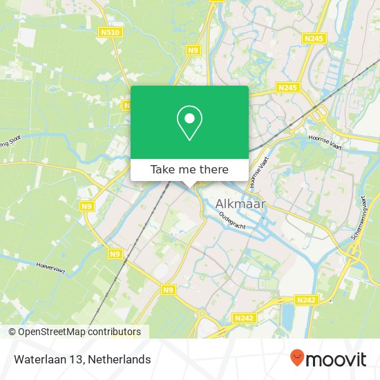 Waterlaan 13, 1815 GW Alkmaar map