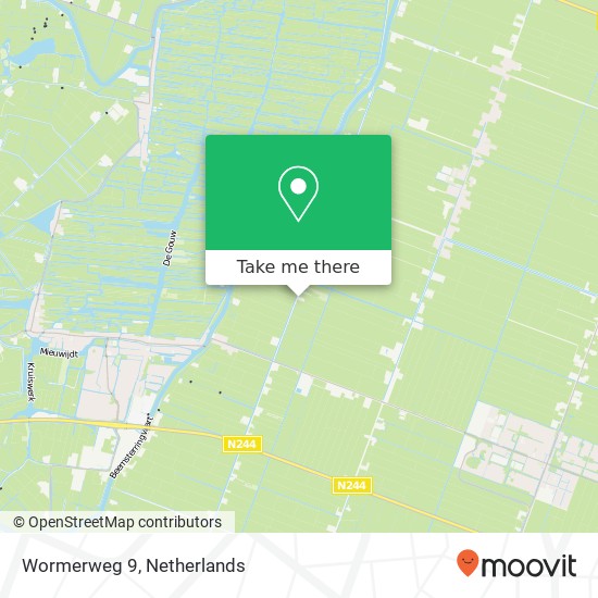 Wormerweg 9, 1464 NA Westbeemster Karte