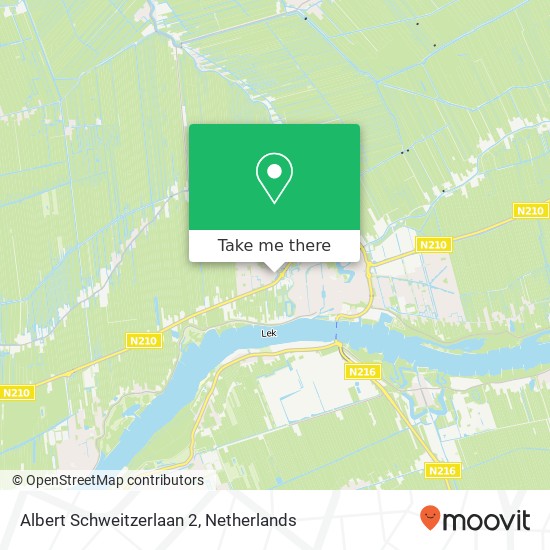 Albert Schweitzerlaan 2, 2871 LD Schoonhoven map