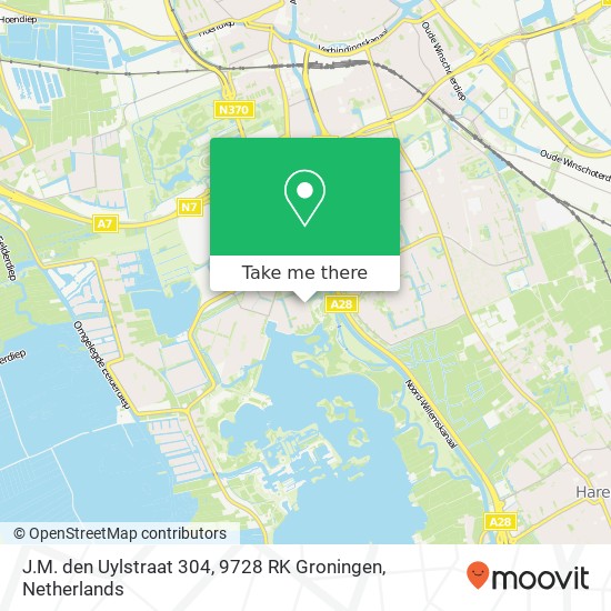 J.M. den Uylstraat 304, 9728 RK Groningen map