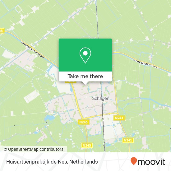 Huisartsenpraktijk de Nes, Lijsterbesstraat 14 map