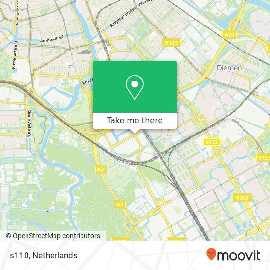 s110, 1114 Amsterdam-Duivendrecht map