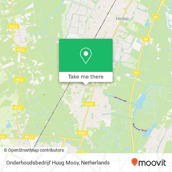 Onderhoudsbedrijf Huug Mooy, Nieuwelaan 4 map