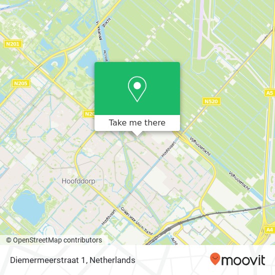 Diemermeerstraat 1, 2131 DR Hoofddorp Karte