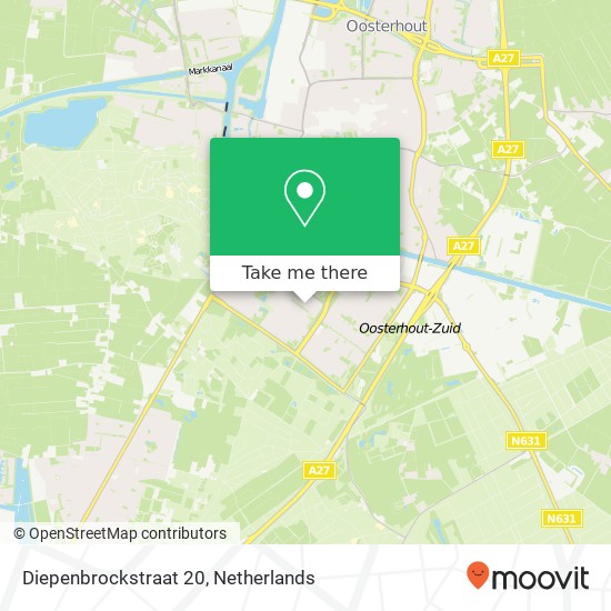 Diepenbrockstraat 20, 4904 MD Oosterhout Karte