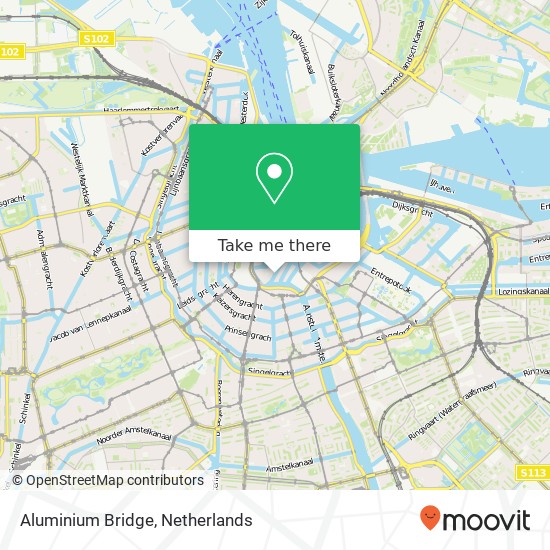 Aluminium Bridge, Aluminium Bridge, Aluminiumbrug, 1011 KD Amsterdam, Nederland map