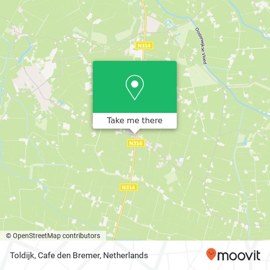 Toldijk, Cafe den Bremer map