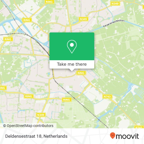 Deldensestraat 18, 7601 RS Almelo map