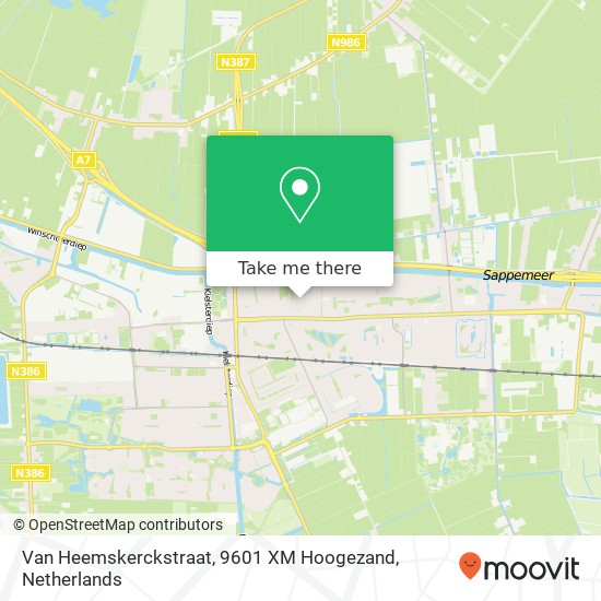 Van Heemskerckstraat, 9601 XM Hoogezand map