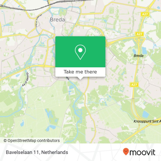 Bavelselaan 11, 4835 GP Breda map