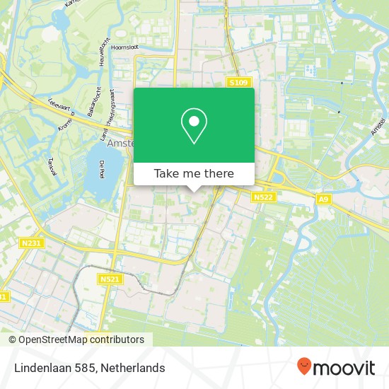 Lindenlaan 585, 1185 LW Amstelveen map