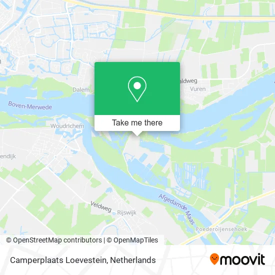 Camperplaats Loevestein map