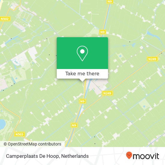 Camperplaats De Hoop map