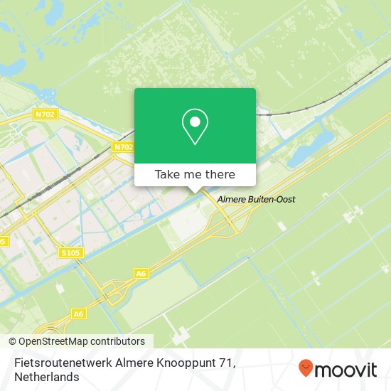 Fietsroutenetwerk Almere Knooppunt 71 Karte