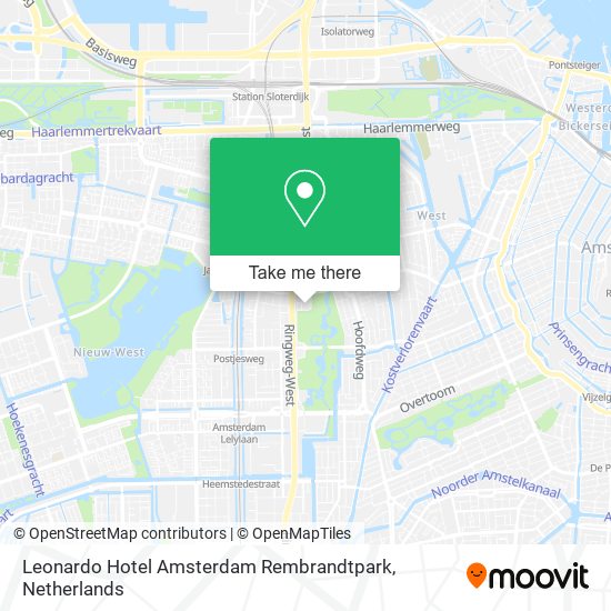 Leonardo Hotel Amsterdam Rembrandtpark Karte