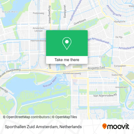 Sporthallen Zuid Amsterdam map