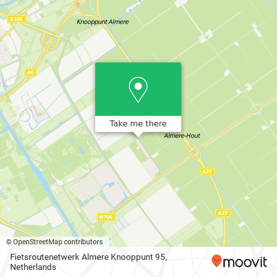 Fietsroutenetwerk Almere Knooppunt 95 map