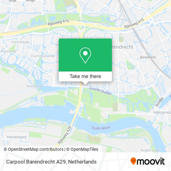 Carpool Barendrecht A29 map