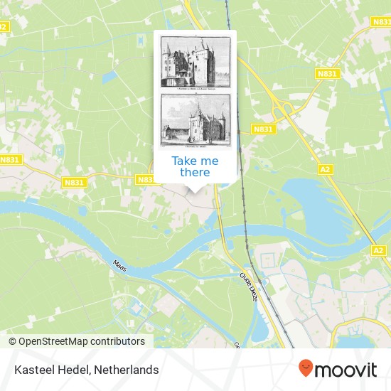 Kasteel Hedel map