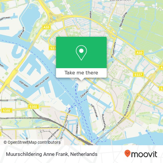 Muurschildering Anne Frank map