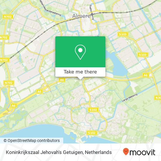 Koninkrijkszaal Jehovah's Getuigen map