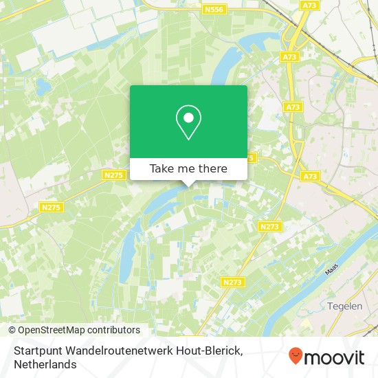Startpunt Wandelroutenetwerk Hout-Blerick map