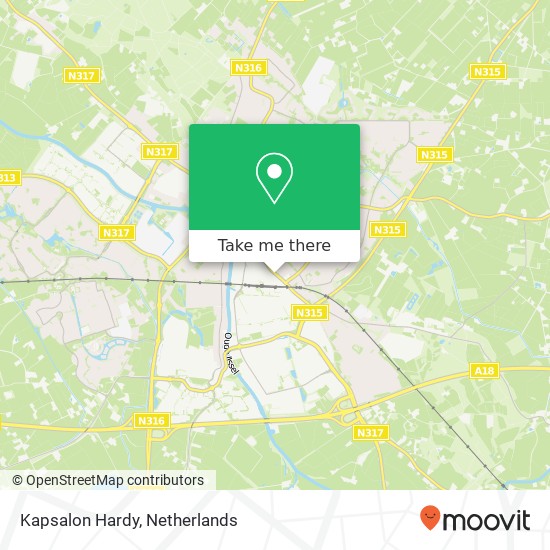 Kapsalon Hardy map