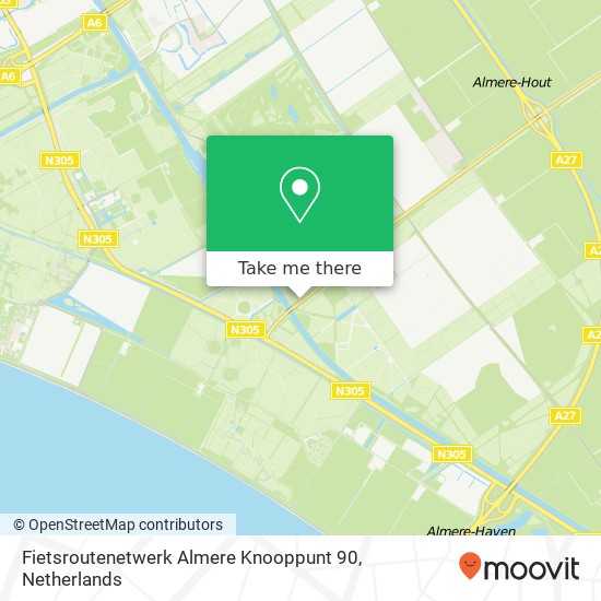 Fietsroutenetwerk Almere Knooppunt 90 Karte