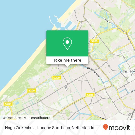 Haga Ziekenhuis, Locatie Sportlaan Karte